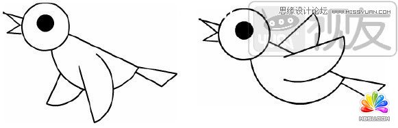 Flash教程:制作卡通風(fēng)格的飛舞小鳥,PS教程,思緣教程網(wǎng)